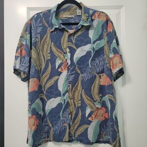 Batik Bay Angel Fish Kelp Reef Button-Front Men's Hawaiian Shirt Size XXL